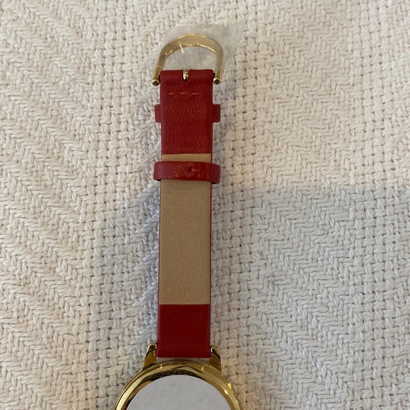 Olivia Burton gold small face watch red leather NEW - Picture 5 of 8